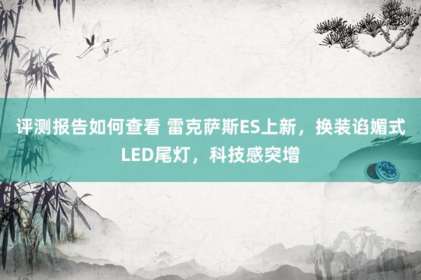 评测报告如何查看 雷克萨斯ES上新，换装谄媚式LED尾灯，科技感突增