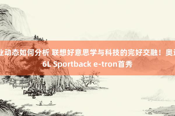 行业动态如何分析 联想好意思学与科技的完好交融！奥迪Q6L Sportback e-tron首秀