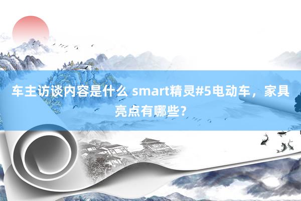 车主访谈内容是什么 smart精灵#5电动车，家具亮点有哪些？