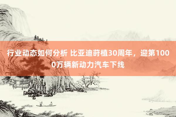 行业动态如何分析 比亚迪莳植30周年，迎第1000万辆新动力汽车下线