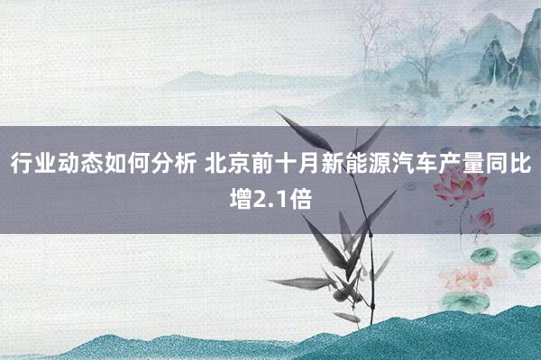 行业动态如何分析 北京前十月新能源汽车产量同比增2.1倍