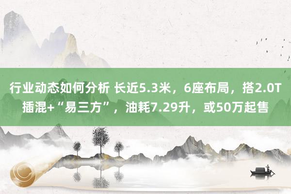 行业动态如何分析 长近5.3米，6座布局，搭2.0T插混+“易三方”，油耗7.29升，或50万起售