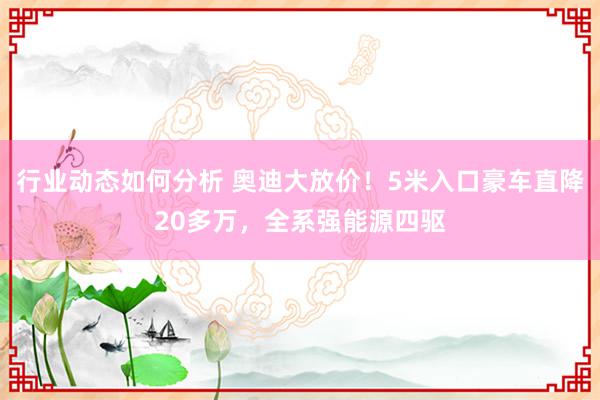 行业动态如何分析 奥迪大放价！5米入口豪车直降20多万，全系强能源四驱