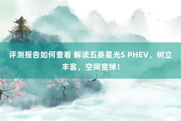 评测报告如何查看 解读五菱星光S PHEV，树立丰富，空间宽绰！