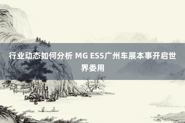 行业动态如何分析 MG ES5广州车展本事开启世界委用