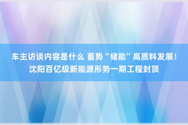 车主访谈内容是什么 蓄势“储能”高质料发展！沈阳百亿级新能源形势一期工程封顶