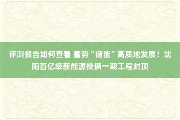 评测报告如何查看 蓄势“储能”高质地发展！沈阳百亿级新能源技俩一期工程封顶