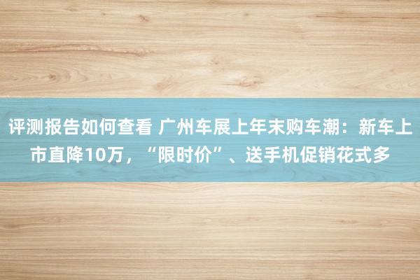 评测报告如何查看 广州车展上年末购车潮：新车上市直降10万，“限时价”、送手机促销花式多