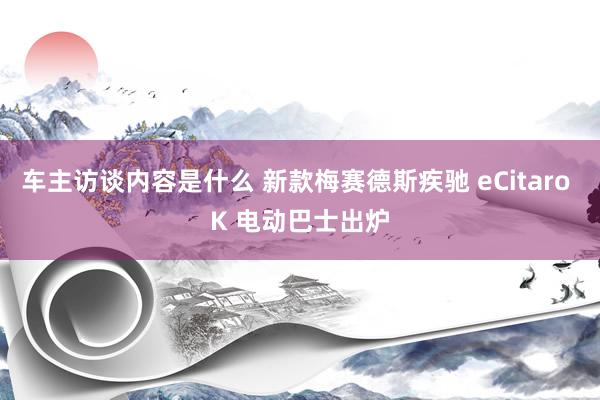 车主访谈内容是什么 新款梅赛德斯疾驰 eCitaro K 电动巴士出炉