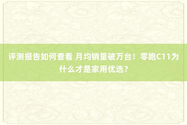 评测报告如何查看 月均销量破万台！零跑C11为什么才是家用优选？