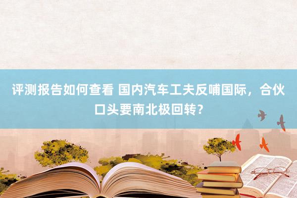 评测报告如何查看 国内汽车工夫反哺国际，合伙口头要南北极回转？