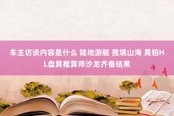 车主访谈内容是什么 陆地游艇 揽境山海 昊铂HL盘算推算师沙龙齐备结果