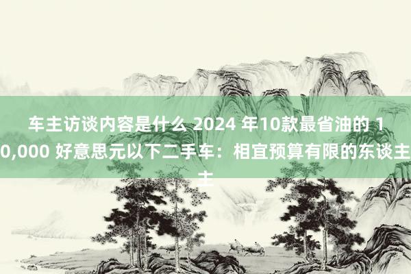 车主访谈内容是什么 2024 年10款最省油的 10,000 好意思元以下二手车：相宜预算有限的东谈主