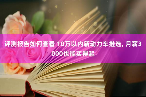 评测报告如何查看 10万以内新动力车推选, 月薪3000也能买得起