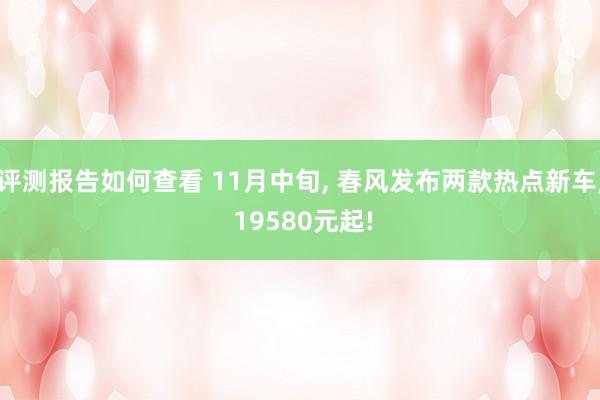 评测报告如何查看 11月中旬, 春风发布两款热点新车, 19580元起!