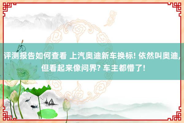 评测报告如何查看 上汽奥迪新车换标! 依然叫奥迪, 但看起来像问界? 车主都懵了!