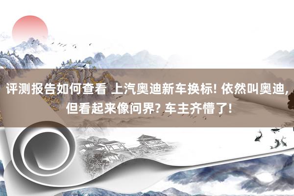 评测报告如何查看 上汽奥迪新车换标! 依然叫奥迪, 但看起来像问界? 车主齐懵了!