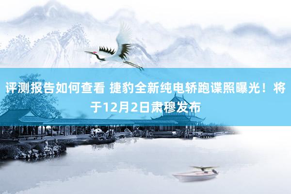 评测报告如何查看 捷豹全新纯电轿跑谍照曝光！将于12月2日肃穆发布