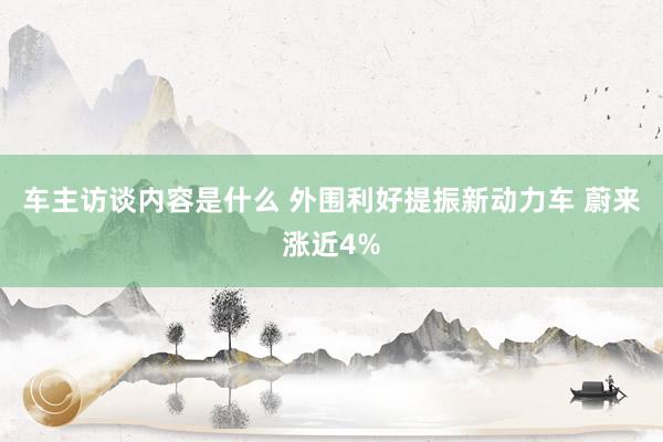 车主访谈内容是什么 外围利好提振新动力车 蔚来涨近4%