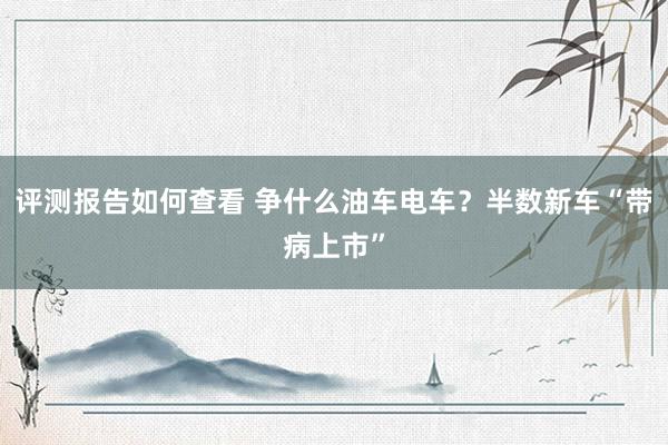 评测报告如何查看 争什么油车电车？半数新车“带病上市”