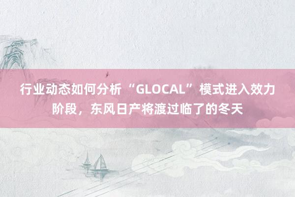 行业动态如何分析 “GLOCAL” 模式进入效力阶段，东风日产将渡过临了的冬天