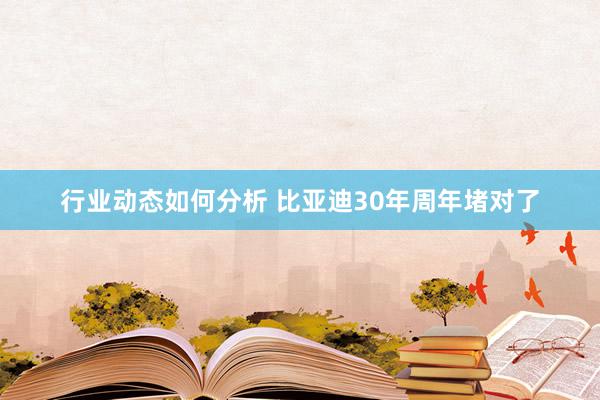 行业动态如何分析 比亚迪30年周年堵对了