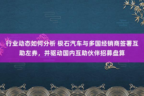 行业动态如何分析 极石汽车与多国经销商签署互助左券，并驱动国内互助伙伴招募盘算