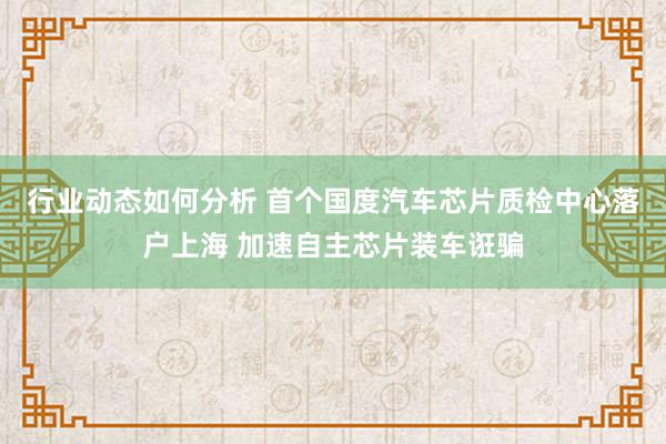 行业动态如何分析 首个国度汽车芯片质检中心落户上海 加速自主芯片装车诳骗