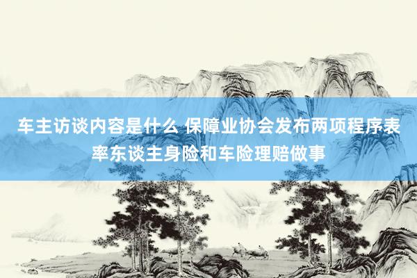 车主访谈内容是什么 保障业协会发布两项程序表率东谈主身险和车险理赔做事