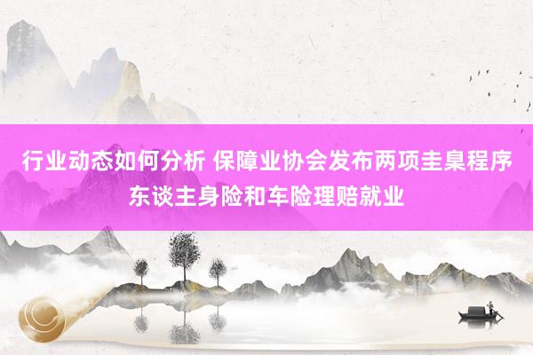 行业动态如何分析 保障业协会发布两项圭臬程序东谈主身险和车险理赔就业